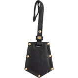 Fendi Black Granied Studded Luggage Tag Bag Charm (LEI)