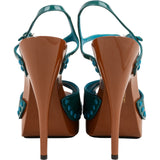 Miu Miu Patent Leather Studded Platform Sandals Heels (39)