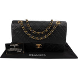Chanel Quilted Lambskin Medium 24K Gold Double Flap Shoulder Bag