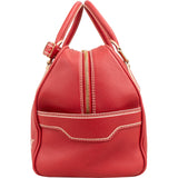 Louis Vuitton Red Tobago Leather Carryall M95140 Weekender Travel Bag
