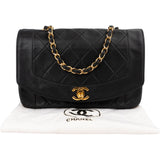 Chanel Quilted Lambskin 24K Gold Diana Small Single Flap Crossbody Bag