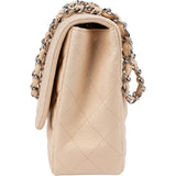Chanel Quilted Lambskin Palladium Jumbo Single Flap Crossbody Bag