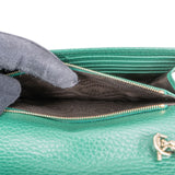 Gucci Pebbled Leather Interlocking GG Wallet on Chain Crossbody Bag