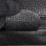 Gucci Black Grained Leather Padlock Top Handle Handbag