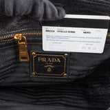 Prada Black Vitello Shine Leather Bauletto Handbag