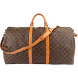 Louis Vuitton Monogram Canvas Keepall 60 Bandoulière Travel Bag