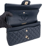 Chanel Quilted Caviar Leather Medium Double Flap Shoulder Bag
