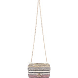 Chanel Sequin Multicolor Striped Small Single Flap Crossbody Bag