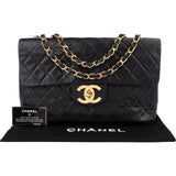 Chanel Quilted Lambskin 24K Gold Maxi Single Flap Crossbody Bag