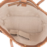 Gucci Monogram Multicolor Raffia and Leather GG Bamboo Tassel Tote Shoulder Bag