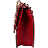 Valentino Garavani Leather Red Leather Rockstud Glam Lock Shoulder Crossbody Bag