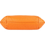 Bottega Veneta Orange Intrecciato Leather Capri Lock Tote Handbag
