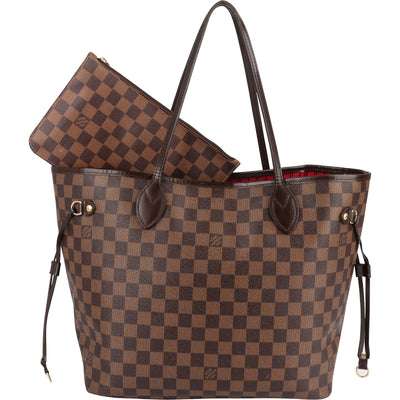 Louis Vuitton Monogram Damier Ebene Canvas Neverfull MM Shoulder Bag
