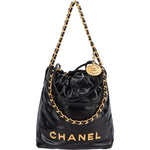 Chanel 22 Stitching Lambskin Small Drawstring Bag Handbag - vintageandkickz