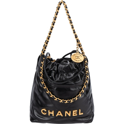 Chanel 22 Stitching Lambskin Small Drawstring Bag Handbag