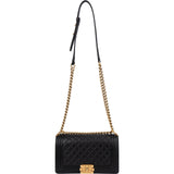 Chanel Quilted Lambskin Medium Boy Single Flap Crossbody Bag