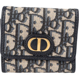 Christian Dior Oblique Trotter Monogram Jacquard Montaigne Bifold Lotus Wallet