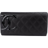 Chanel Quilted Lambskin Cambon Ligne Quilted Long Wallet