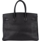 Hermès Noir Togo Leather Birkin 35 Gold Hardware Handbag