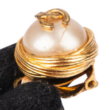 Chanel Vintage CC Pearl 1996 Clip-On Earrings Clips