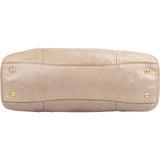 Prada Beige Vitello Shine Leather Bowler Handbag