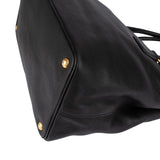 Prada Black Vitello Daino Leather Tote Handbag