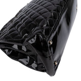 Chanel Patent Leather Palladium Soft Tote CC Shoulder Bag
