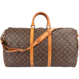 Louis Vuitton Monogram Canvas Keepall 55 Bandoulière Travel Bag