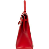 Hermès Rouge Vif Box Leather Kelly Sellier 35 Handbag