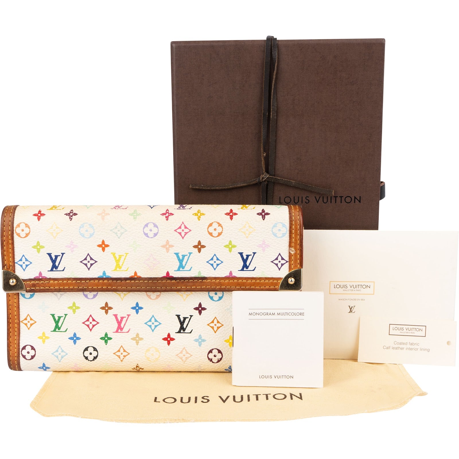 [🔄️B06 / F72] Louis Vuitton Canvas Multicolor Monogram Sarah Wallet - vintageandkickz