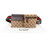 Gucci Grained Leather Monogram GG Canvas Small Crossbody Belt Bag