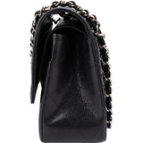 Chanel Quilted Caviar Leather Palladium Jumbo Double Flap Crossbody Bag