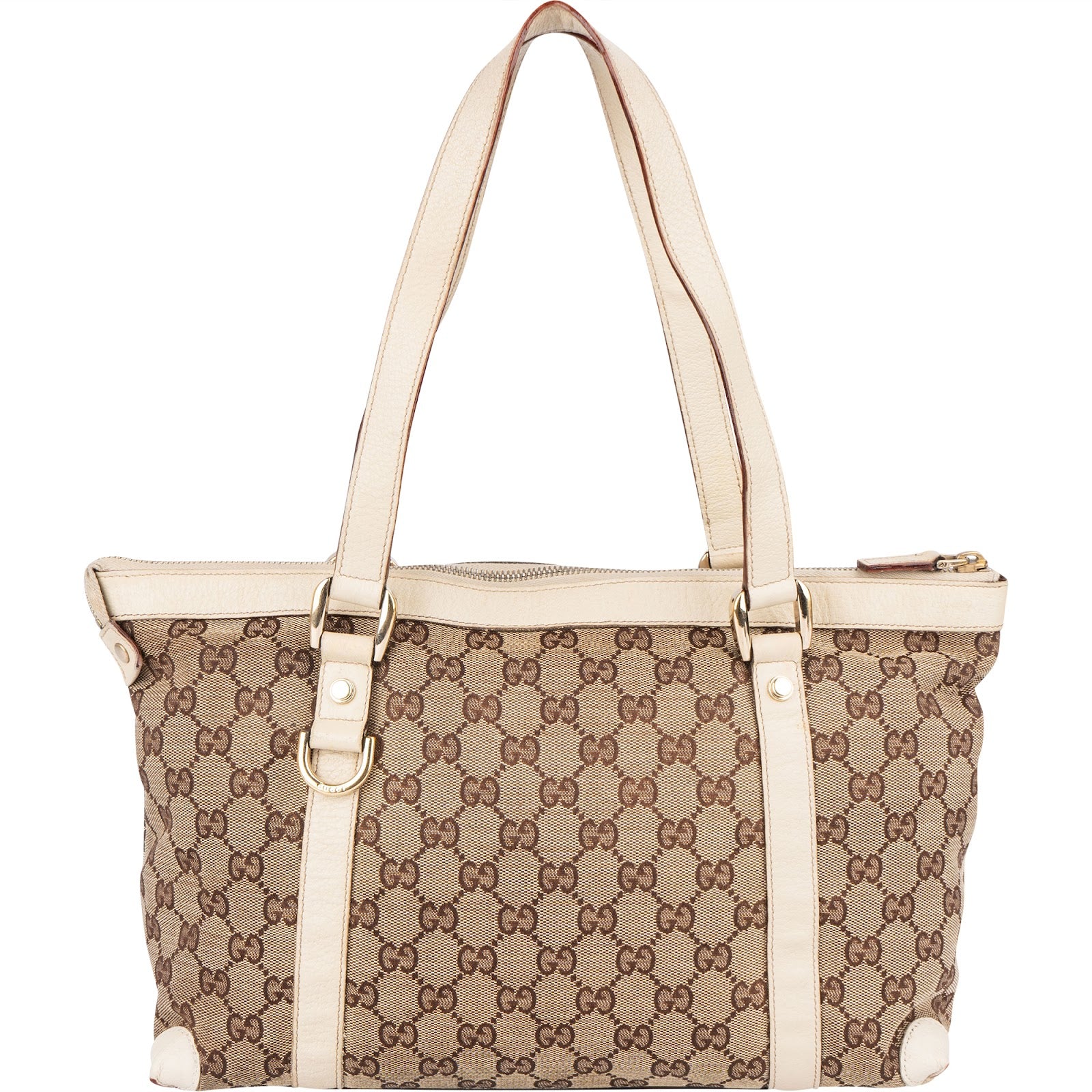 [🔄️B11 / F04] Gucci Monogram GG Canvas Abbey D-Ring Tote Shoulder Bag - vintageandkickz
