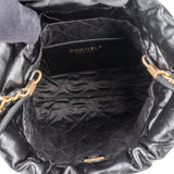 Chanel 22 Stitching Lambskin Small Drawstring Bag Handbag - vintageandkickz