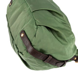 Prada Green Tessuto Gaufre Ricamo Satchel Handbag