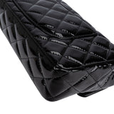 Chanel Quilted Patent Leather East West Single Flap Shoulder Bag