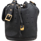MCM Visetos Monogram Drawstring Bucket Crossbody Bag