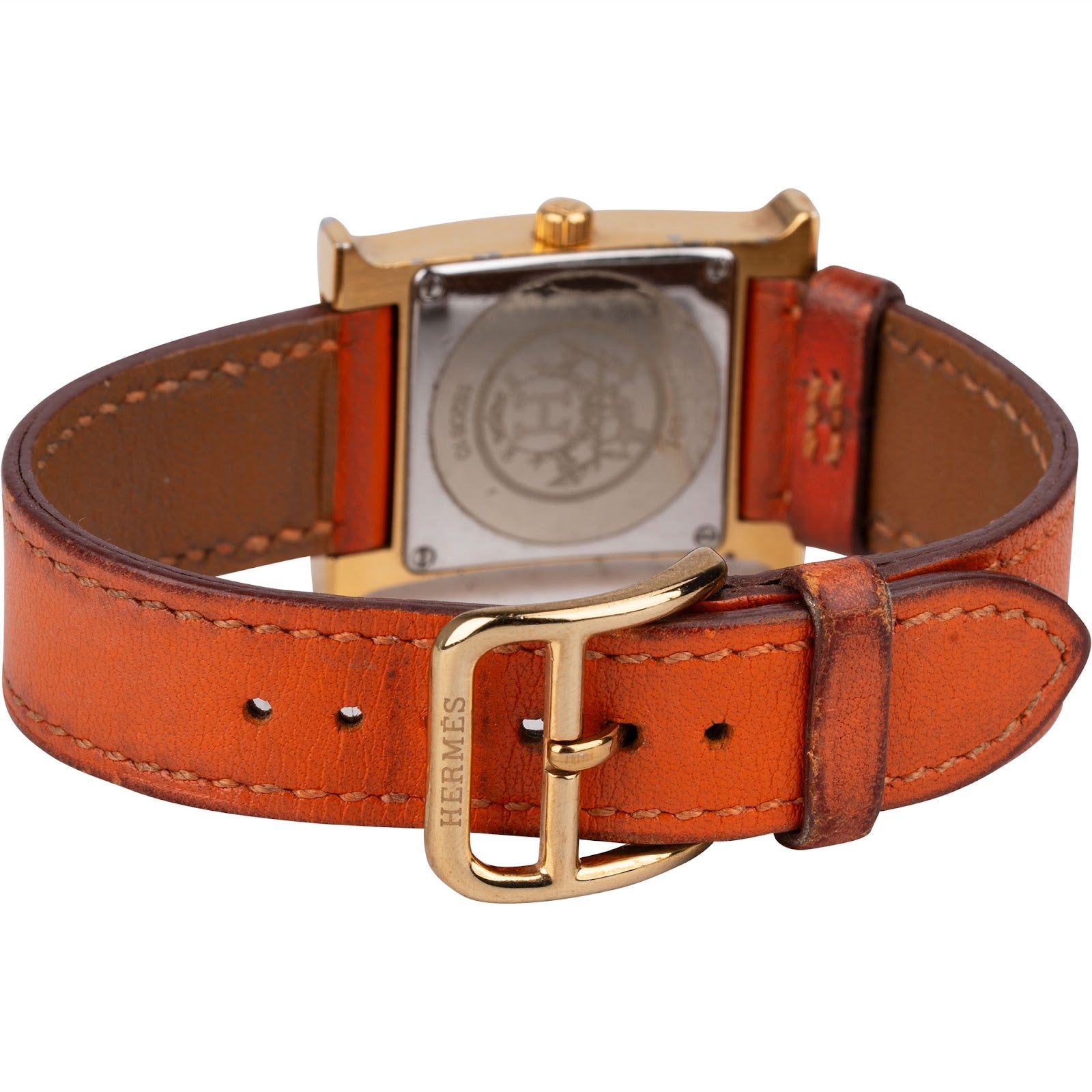 Hermès Gold Tone Heure H HH1.201 Women Watch xx läuft nicht - vintageandkickz