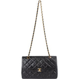 Chanel Quilted Lambskin Bicolor CC Double Flap Crossbody Bag