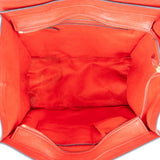 Céline Red Drummed Calfskin Luggage Handbag