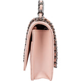 Chanel Pink Quilted Lambskin Crystal Top Handle Wallet On Chain Crossbody Bag