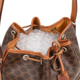 Celine Macadam Canvas Drawstring Bucket Crossbody Bag