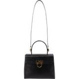 Salvatore Ferragamo Black Leather Margot Top Handle Handbag