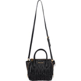 Miu Miu Black Matelassé Nappa Leather Handbag