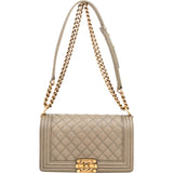 Chanel Caviar Leather Medium Boy Shoulder Bag