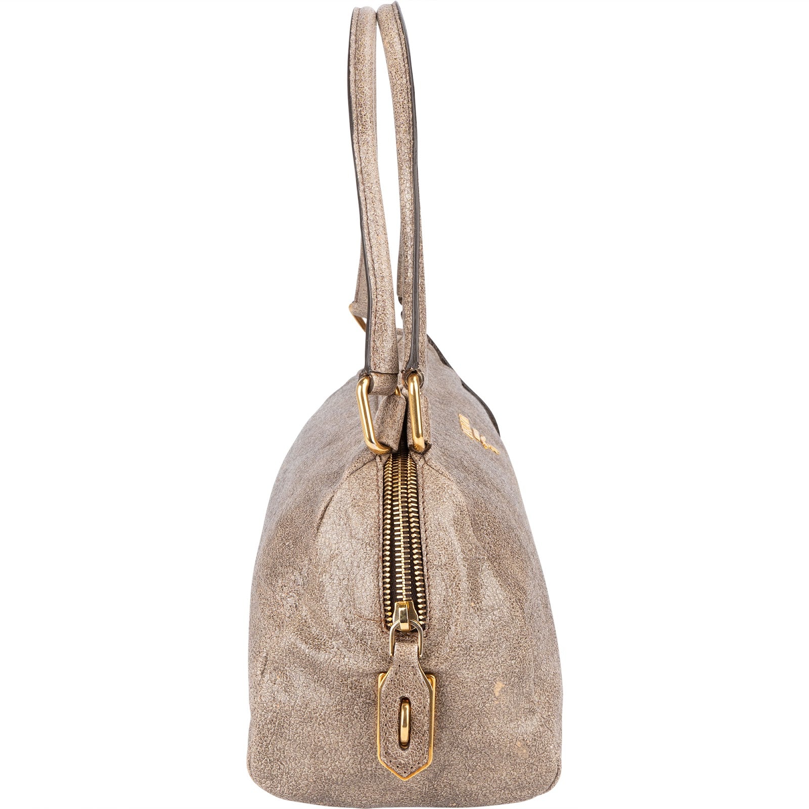 Prada Crackle Leather Hobo Handbag - vintageandkickz