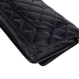 Chanel Quilted Crinkled Navy Lambskin 2.55 Reissue Wallet on Chain Crossbody Bag