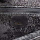 Gucci Black Leather Double Pocket Bamboo Handle Handbag