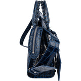 Balenciaga Croc-Embossed Leather Neo Cagole City Handbag