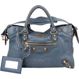 Balenciaga Blue Leather City Handbag